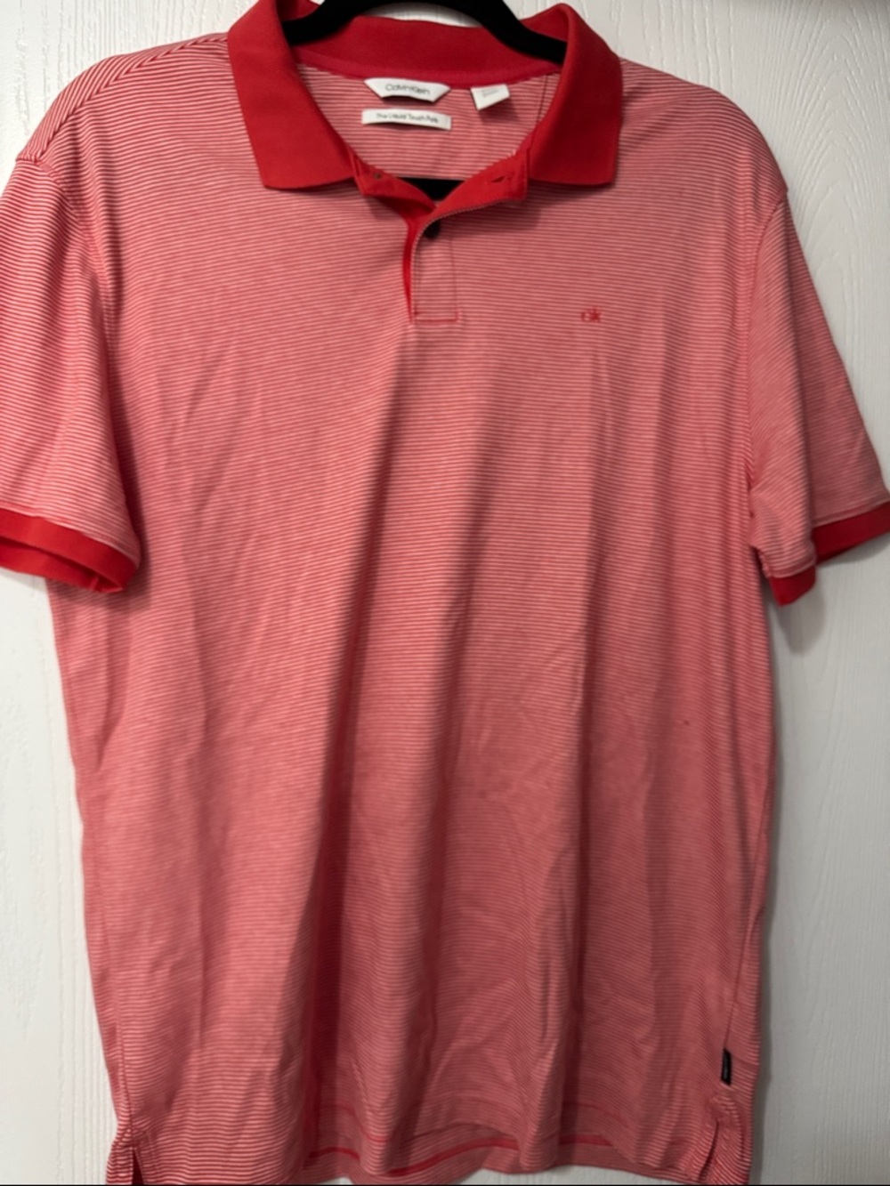 Calvin Klein Red Striped Men's Polo Shirt